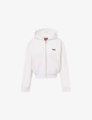 Core Brand-Patch Woven Hoodie by RU&ROCKA