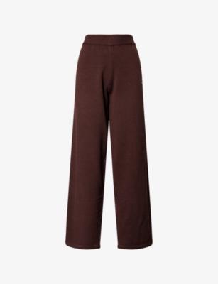 Oversized Brand-Embroidered Knitted Jogging Bottoms by RU&ROCKA