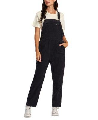 Juniors' Succession High-Waist Corduroy Overalls by RVCA