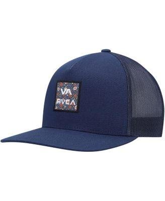 Men's Navy VA All The Way Print Trucker Snapback Hat by RVCA