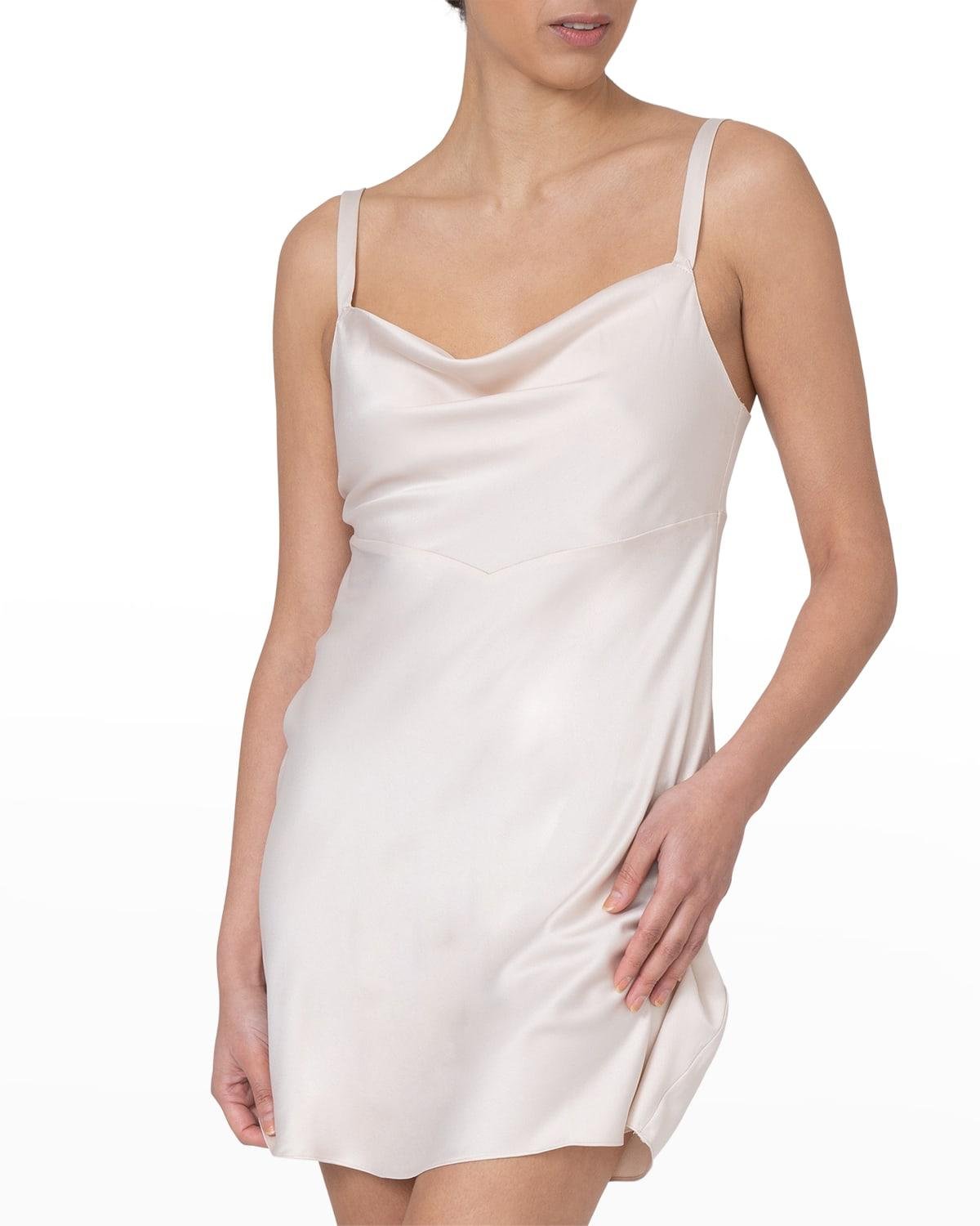 Heavenly Cowl-Neck Charmeuse Chemise by RYA COLLECTION
