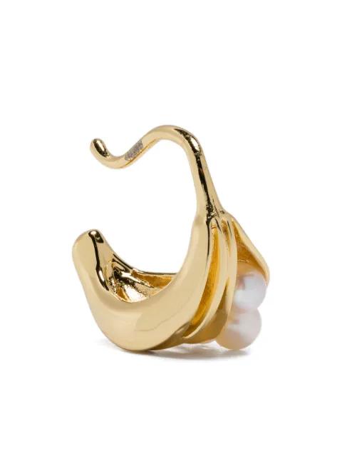 x Quentin Jones freshwater pearl folded hoop earrings by RYENN'S EYES
