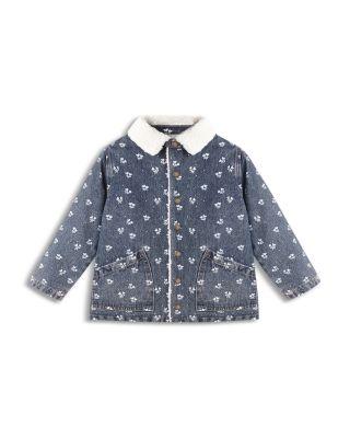 Girls' Heart Ditsy Long Chore Coat With Faux Fur Collar - Baby by RYLEE + CRU