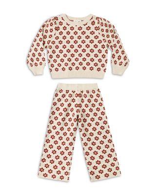 Girls' Jacquard Knit Poinsettia Top & Pants Set - Little Kid by RYLEE + CRU