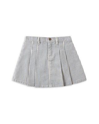 Girls' Railroad Striped Pleated Denim Skirt - Little Kid by RYLEE + CRU