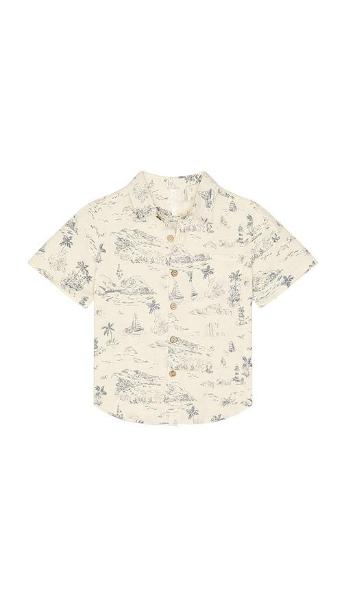 Rylee + Cru Collared Short Sleeve Shirt in Cream by RYLEE + CRU