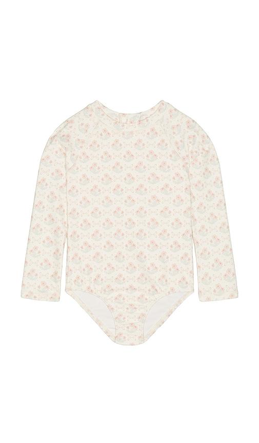 Rylee + Cru Delphine Rashguard One Piece Swimsuit in Pink by RYLEE + CRU