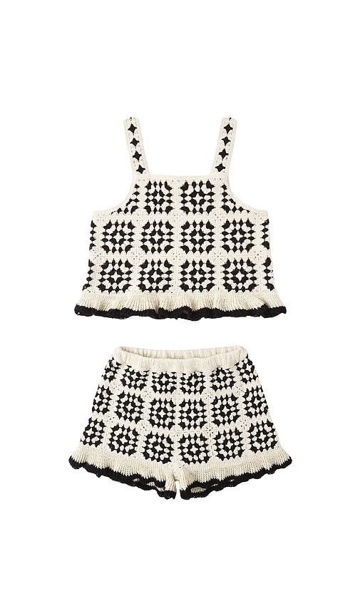 Rylee + Cru Kira Set in Black,White by RYLEE + CRU