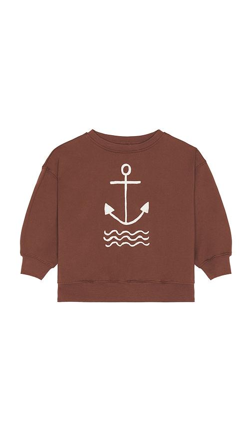 Rylee + Cru Relaxed Sweatshirt in Chocolate by RYLEE + CRU