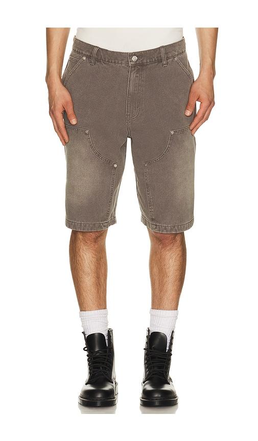 Ryoko Rain Double Knee Carpenter Shorts in Grey by RYOKO RAIN