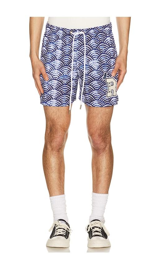 Ryoko Rain Seigaiha Waves Shorts in Blue by RYOKO RAIN