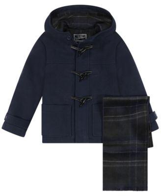 Toddler and Little Boys' Toggle Dress Coat and Scarf, 2-Piece Set by S ROTHSCHILD&CO