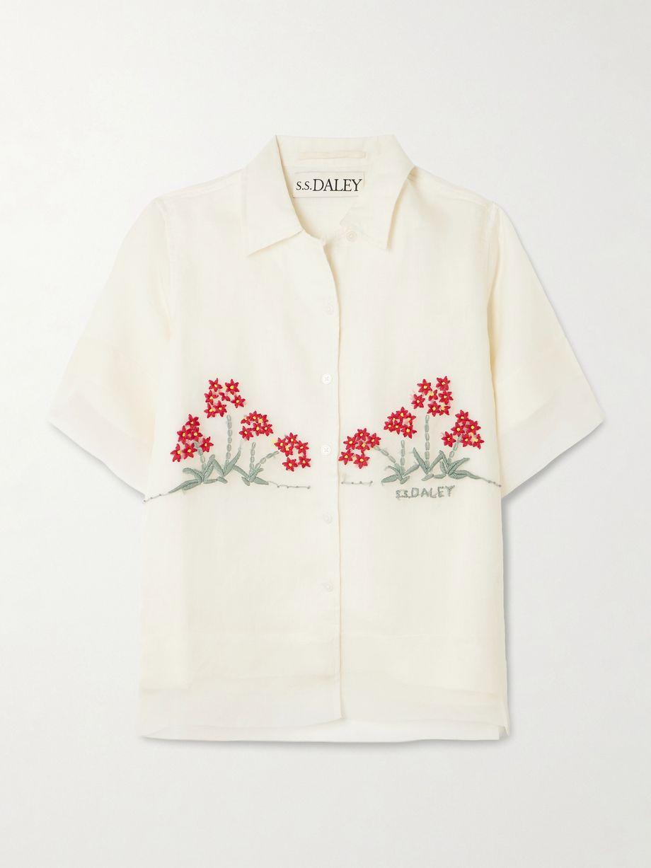 Cecilia layered embroidered silk and linen shirt by S.S.DALEY