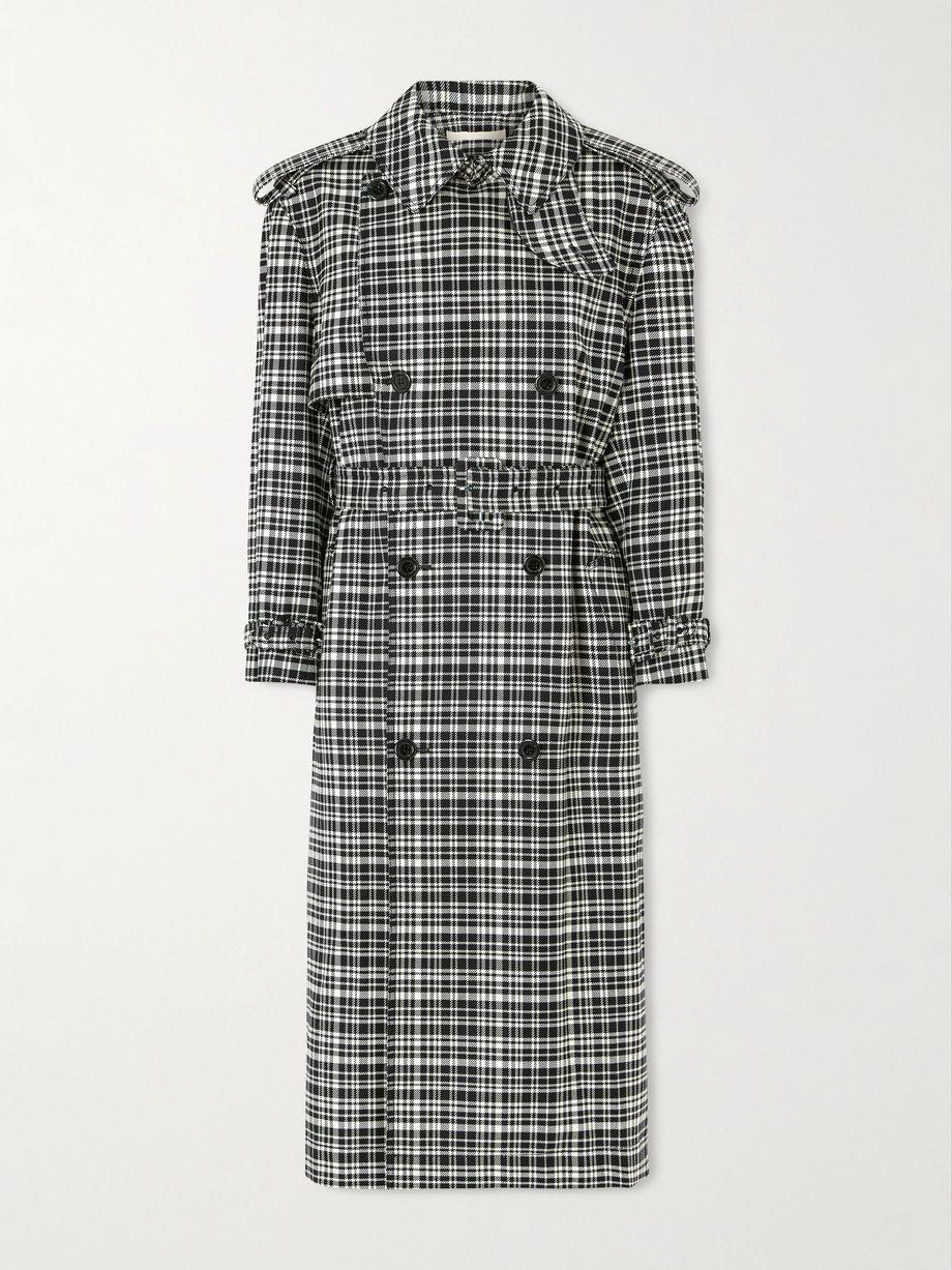Edna houndstooth wool and cotton-blend trench coat by S.S.DALEY