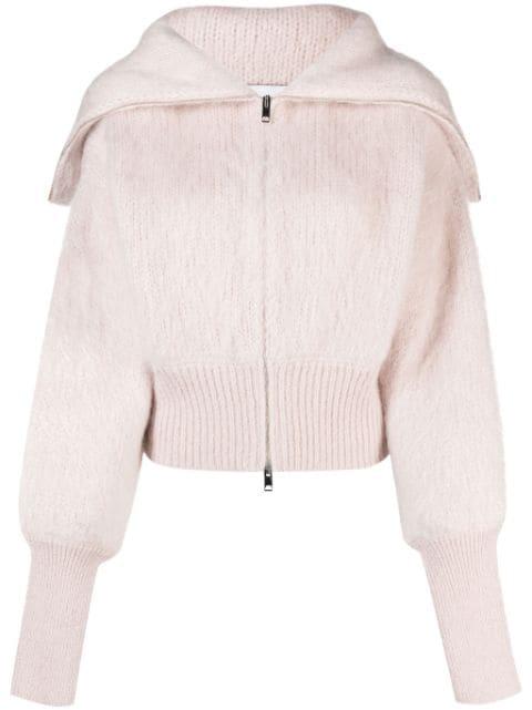 Jen brushed-effect zip-up cardigan by SA SU PHI