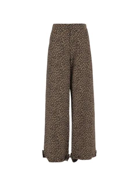 animal-print palazzo trousers by SA SU PHI