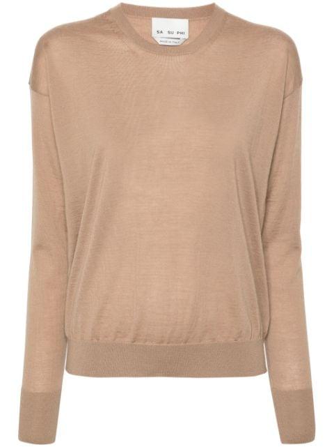 crew-neck cashmere jumper by SA SU PHI