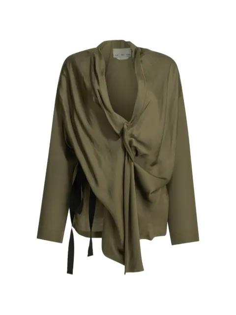 draped belted wrap jacket by SA SU PHI
