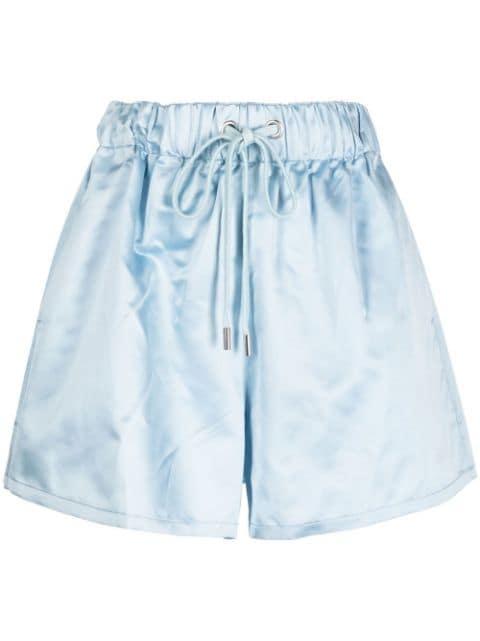 elasticated high-waisted silk shorts by SA SU PHI