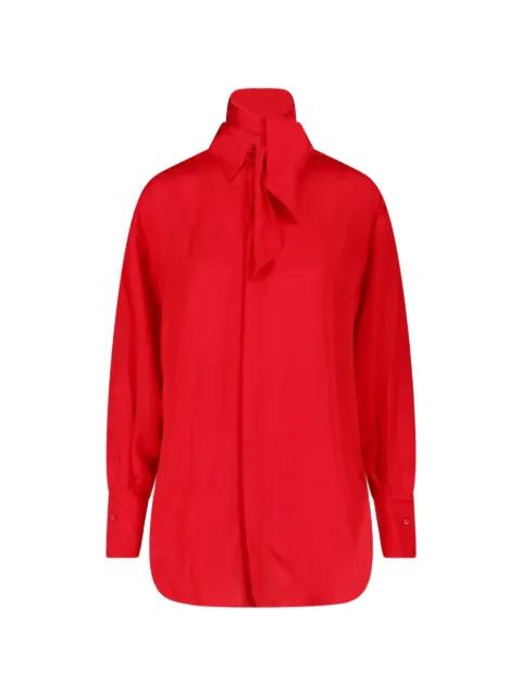 pussy-bow satin shirt by SA SU PHI