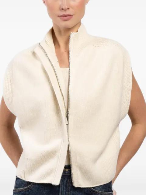 zip-up sleeveless cardigan by SA SU PHI