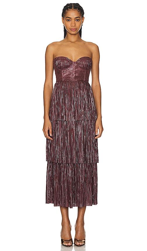 Sabina Musayev Ascella Dress in Brown by SABINA MUSAYEV
