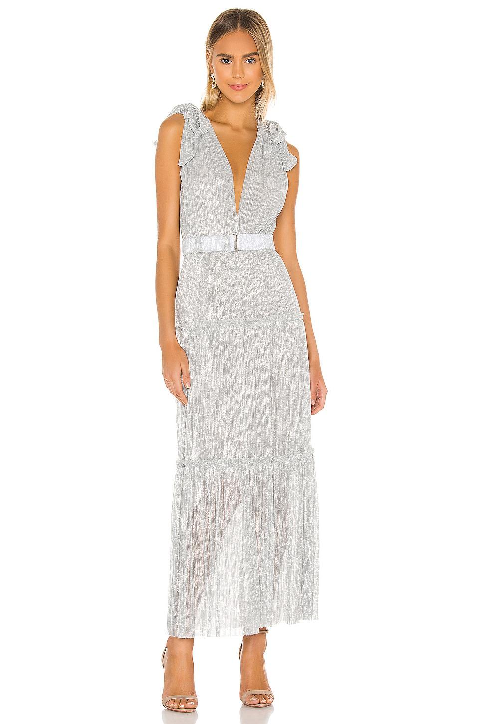 Sabina Musayev Helena Dress in Metallic Silver, grey by SABINA MUSAYEV