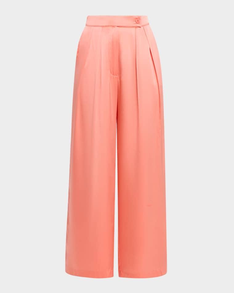 Brooke Pleated Silk Trousers by SABLYN