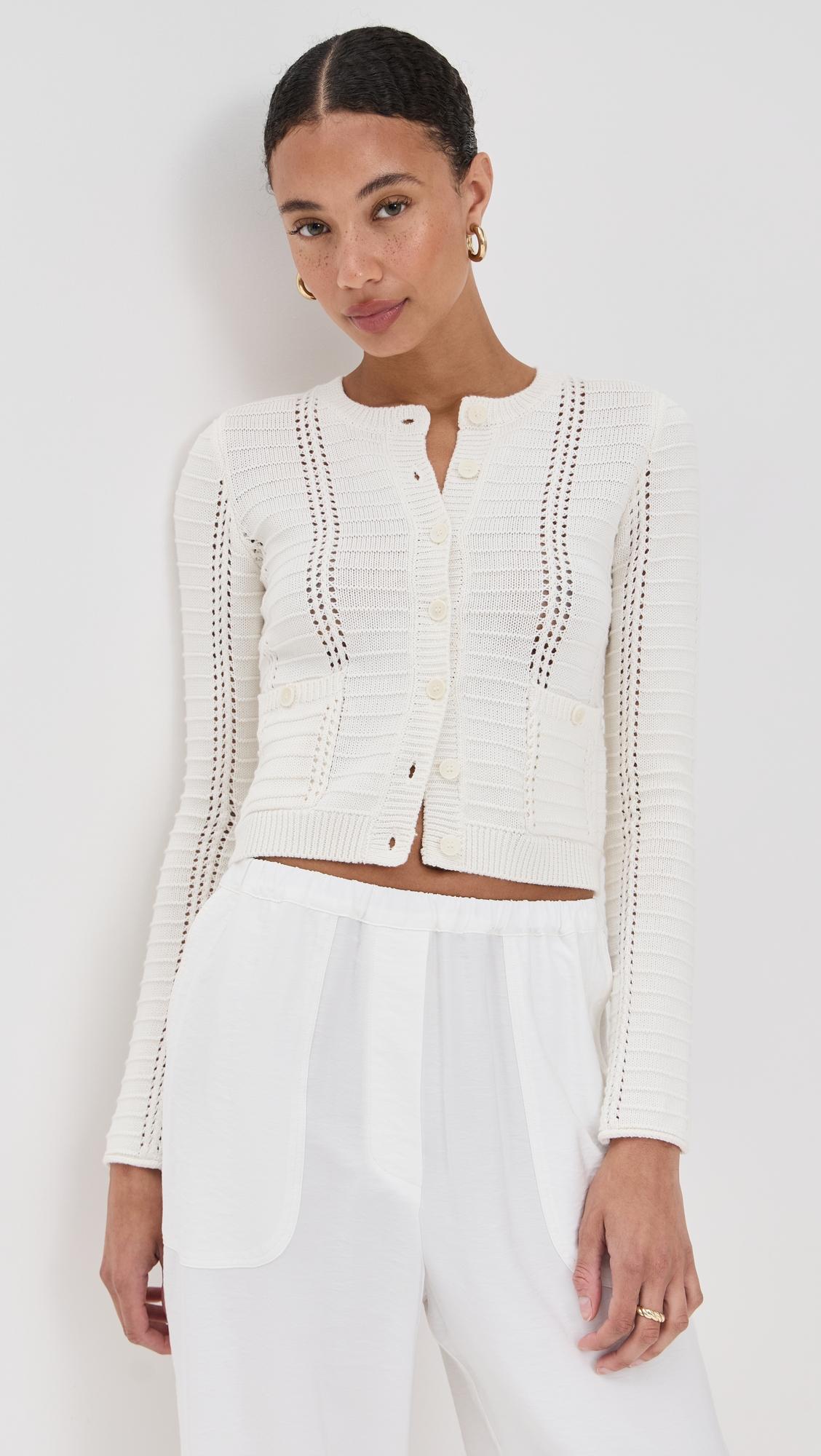 Charlotte Slim Crewneck Cardigan by SABLYN