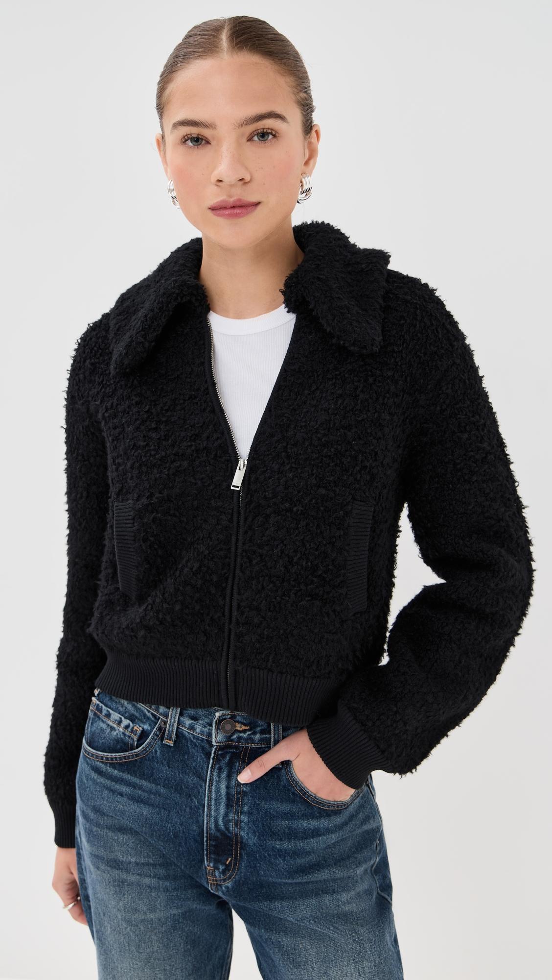 Cody Collared Sherpa Zip Up Jacket by SABLYN