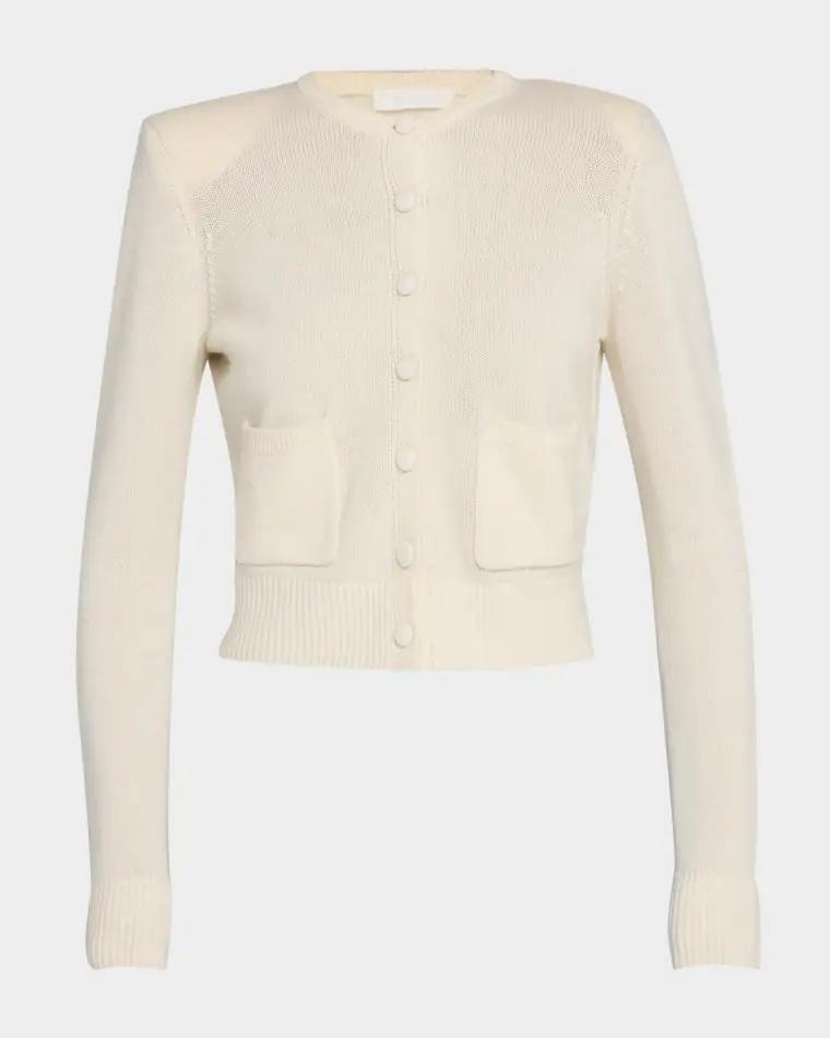 Emilia Shoulder-Pad Cashmere Cardigan by SABLYN