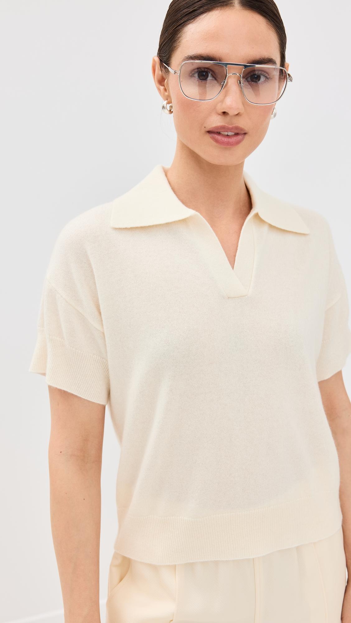 Mirabelle Cashmere Relaxed Short Sleeve Polo by SABLYN