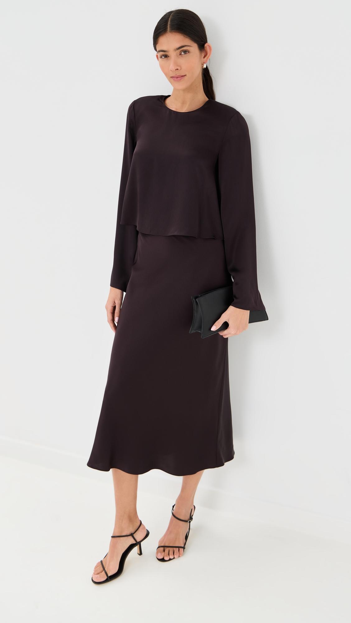 Miranda Scallop Trim Silk Skirt by SABLYN
