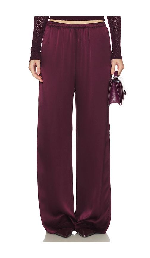 SABLYN Lexi Lower Rise Relaxed Pant in Burgundy by SABLYN