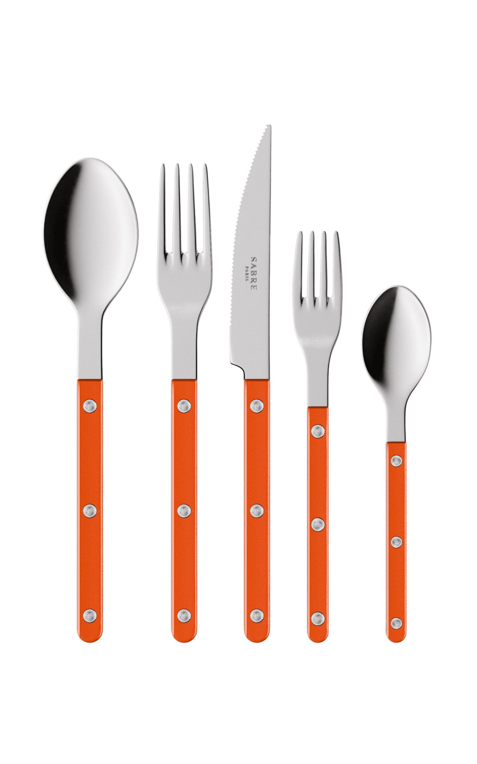Sabre - Bistrot Five-Piece Silverware Set - Orange - Moda Operandi by SABRE