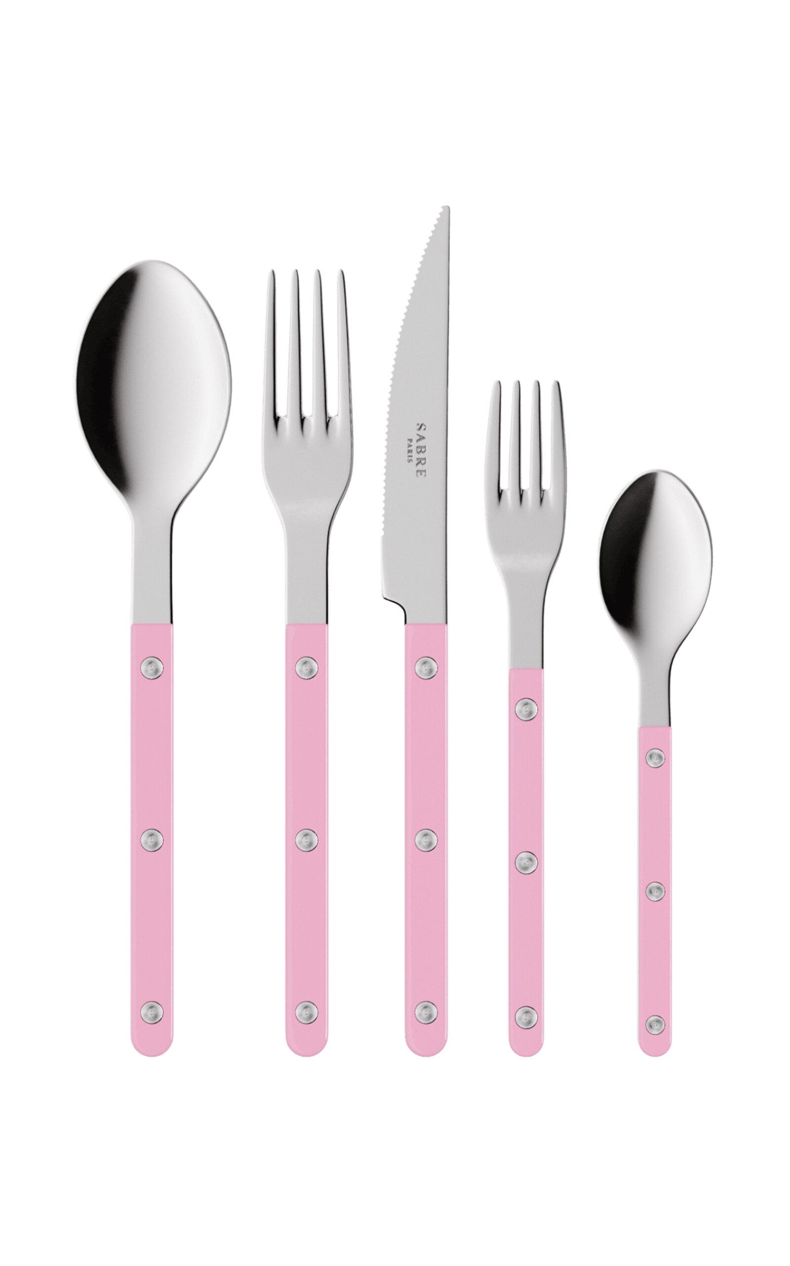 Sabre - Bistrot Five-Piece Silverware Set - Pink - Moda Operandi by SABRE