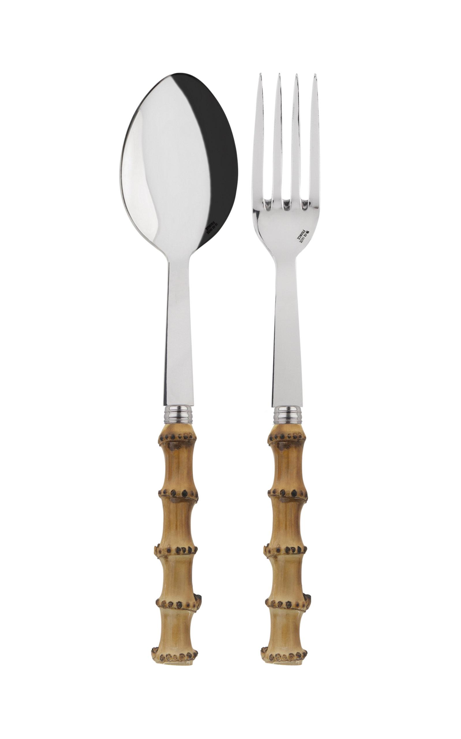 Sabre - Panda Bamboo Two-Piece Serving Set - Brown - Moda Operandi by SABRE