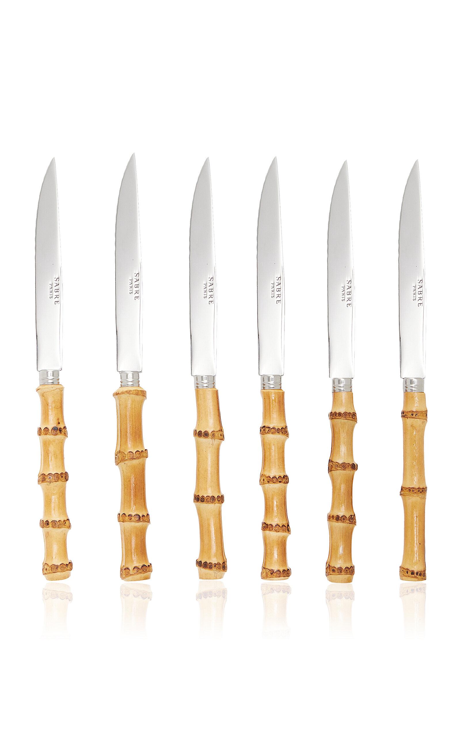 Sabre - Panda Light Bamboo Six-Piece Knife Set - Brown - Moda Operandi by SABRE
