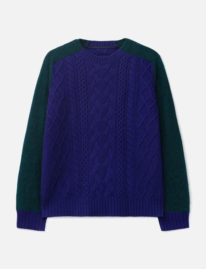 Angora Sleeve Cable Knit Jumper by SACAI