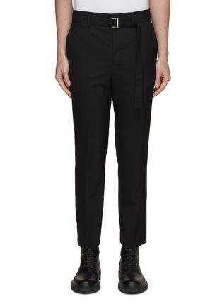 Belted Wool Suiting Pants by SACAI