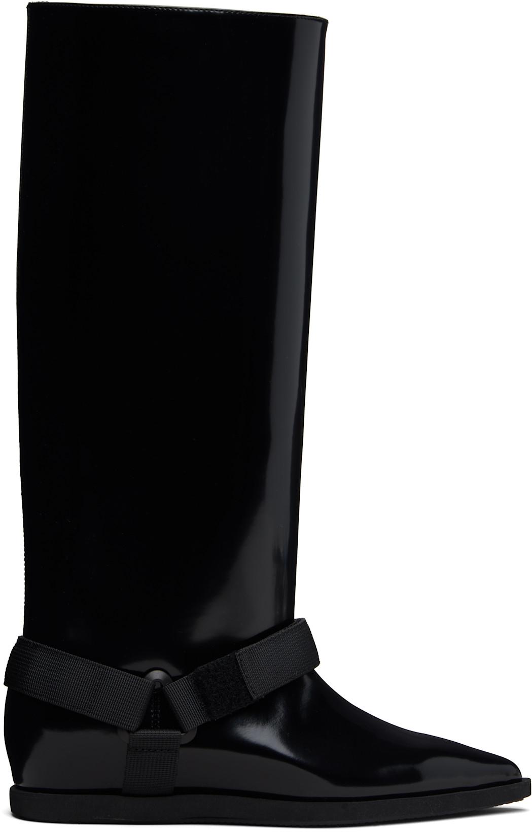 Black Belted Tall Boots by SACAI