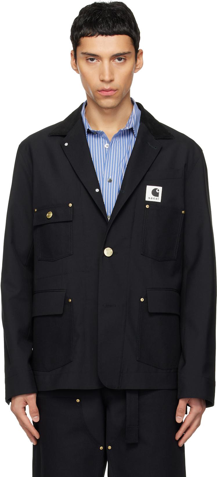 Black Carhartt WIP Edition Suiting & Duck Blazer by SACAI