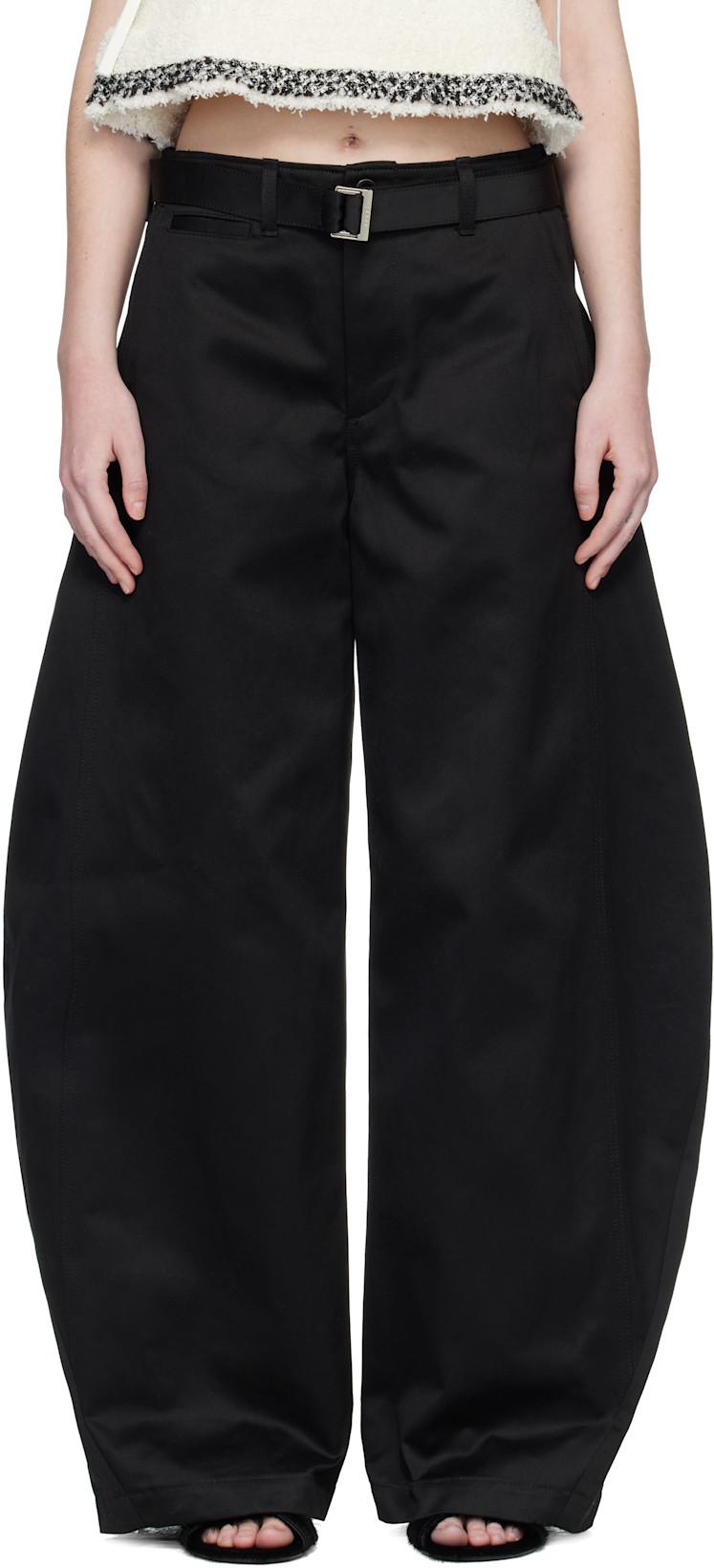 Black Cotton Chino Trousers by SACAI