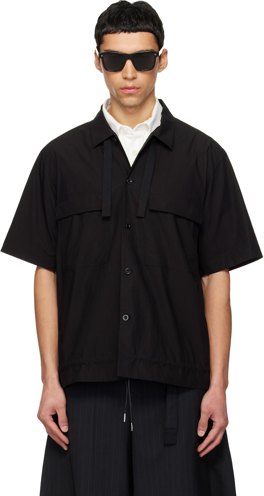 Black Cotton Typewriter Shirt by SACAI