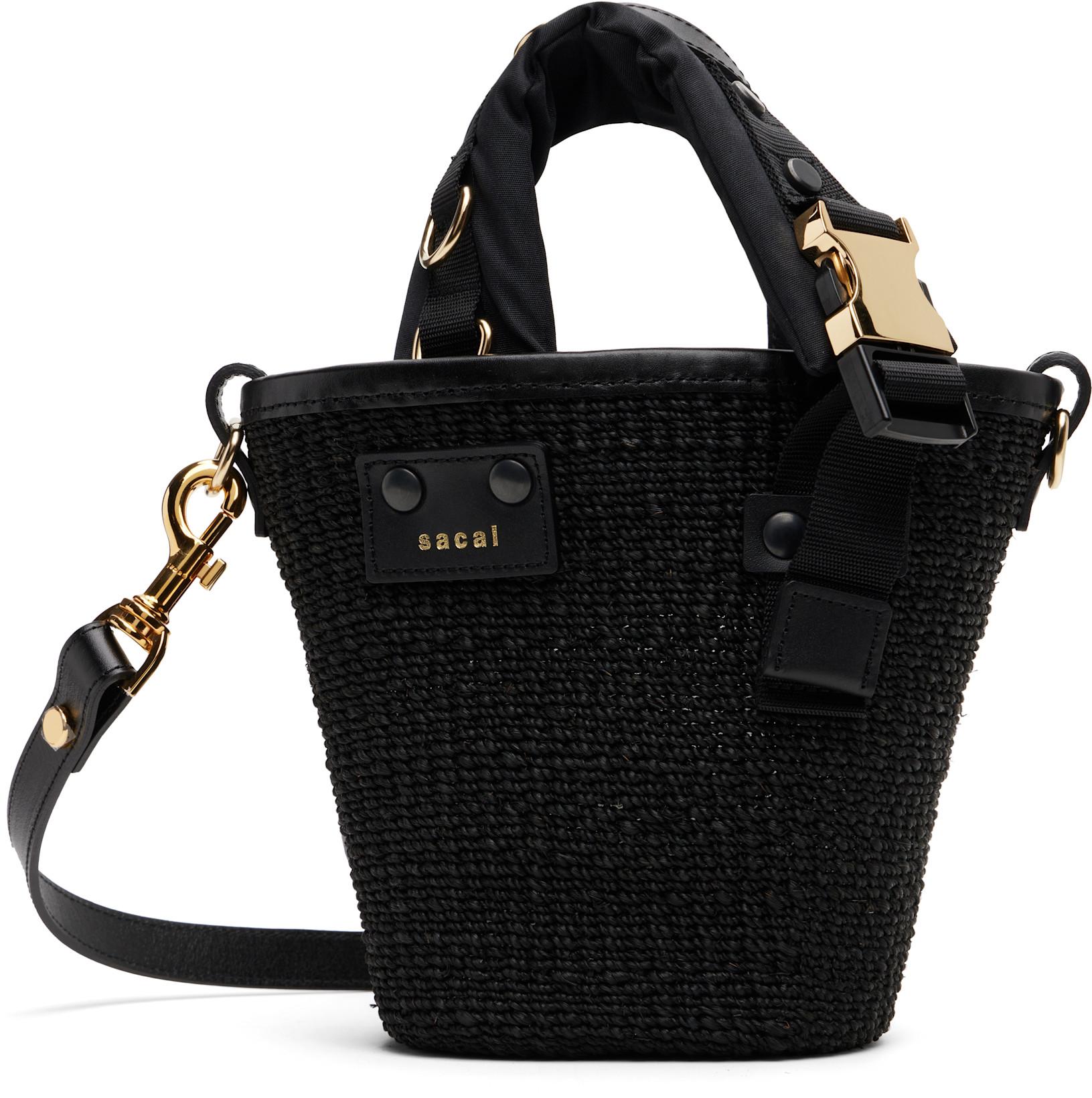 Black Hybrid Micro Marche Bag by SACAI