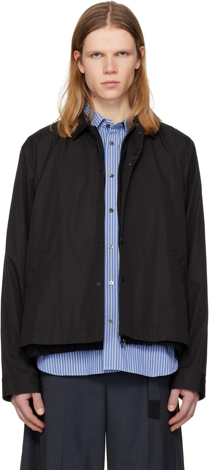 Black Poplin Jacket by SACAI