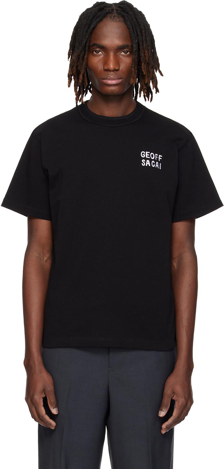 Black 'geoff sacai' Embroidery T-shirt by SACAI Black 'geoff sacai' Embroidery T-shirt by SACAI