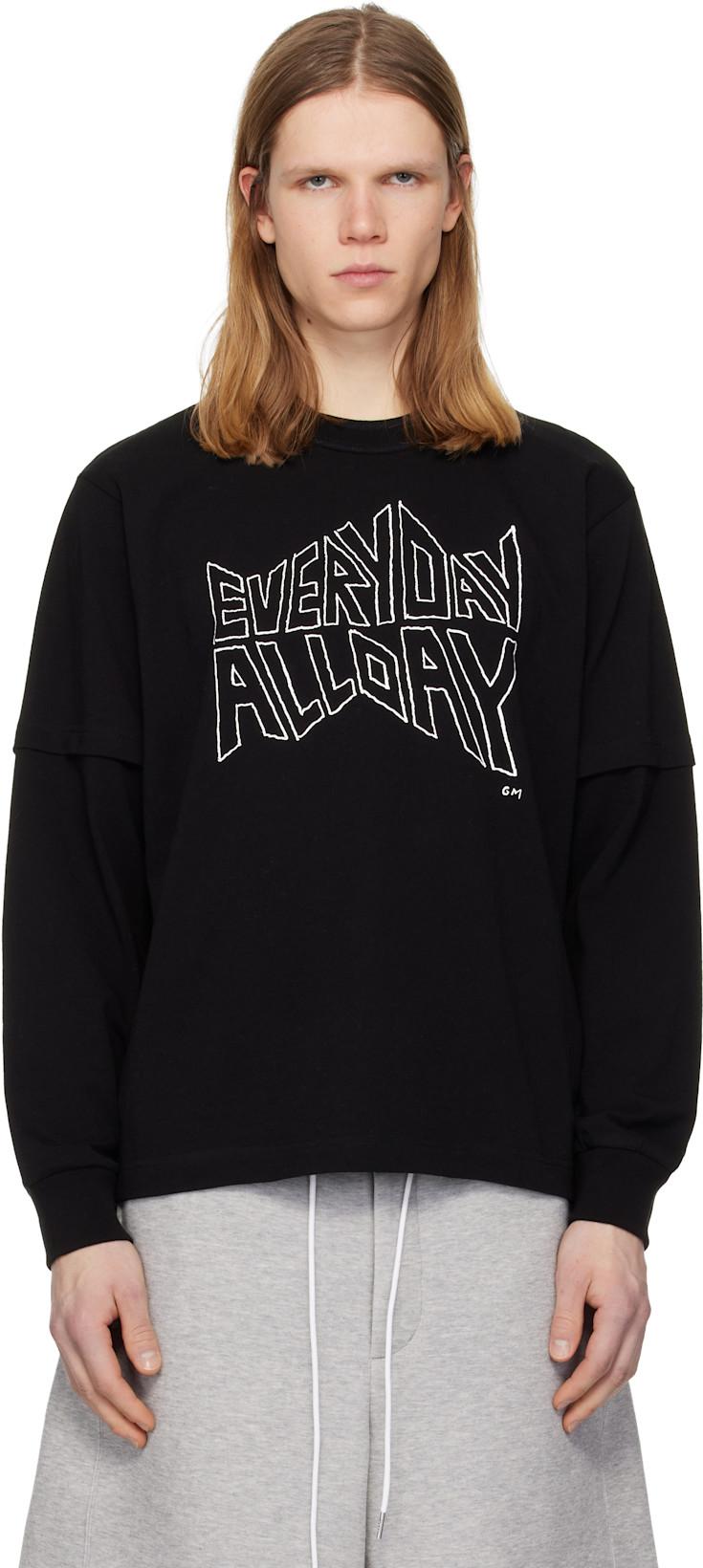 Black 'geoff sacai' Print L/S T-shirt by SACAI Black 'geoff sacai' Print L/S T-shirt by SACAI