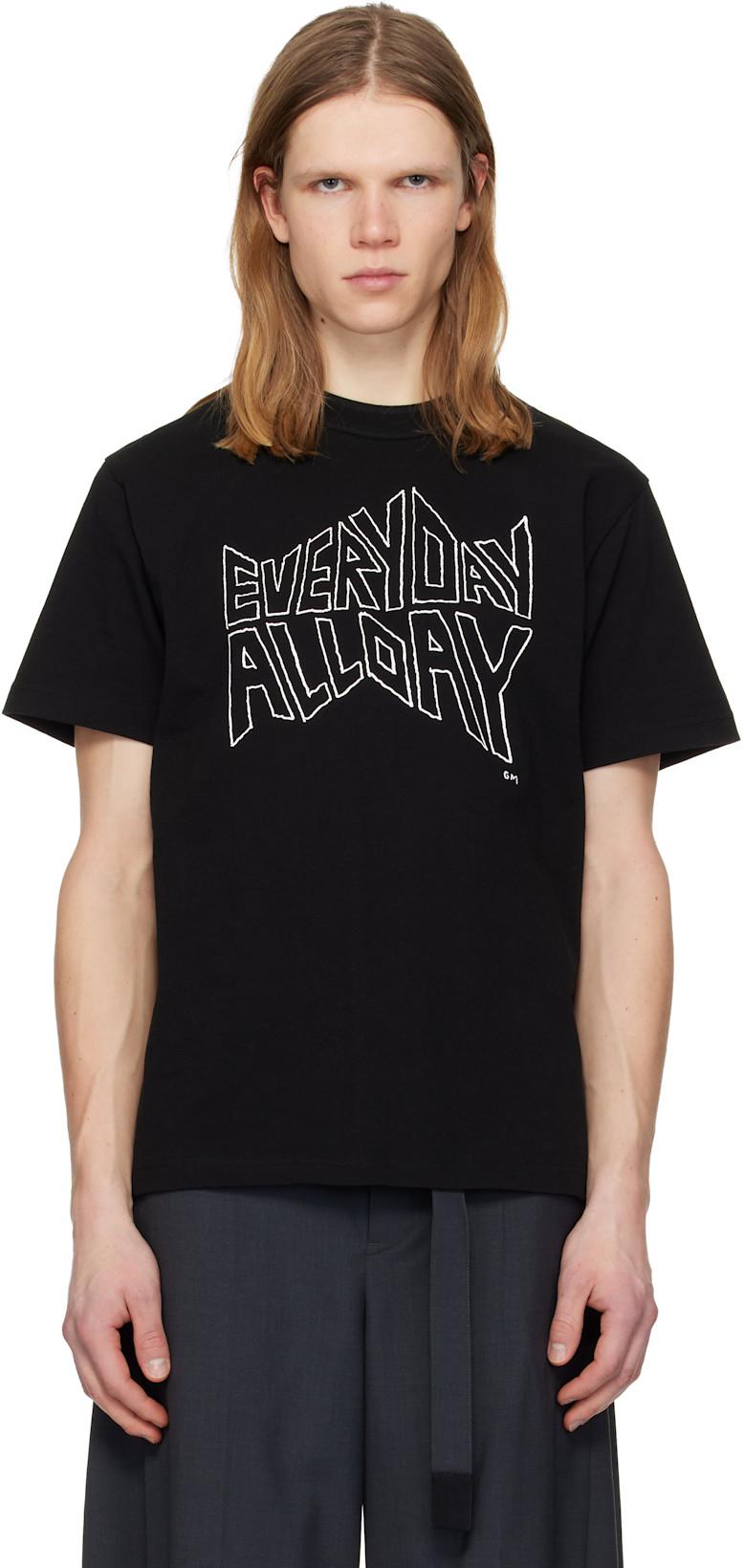 Black 'geoff sacai' Print T-shirt by SACAI