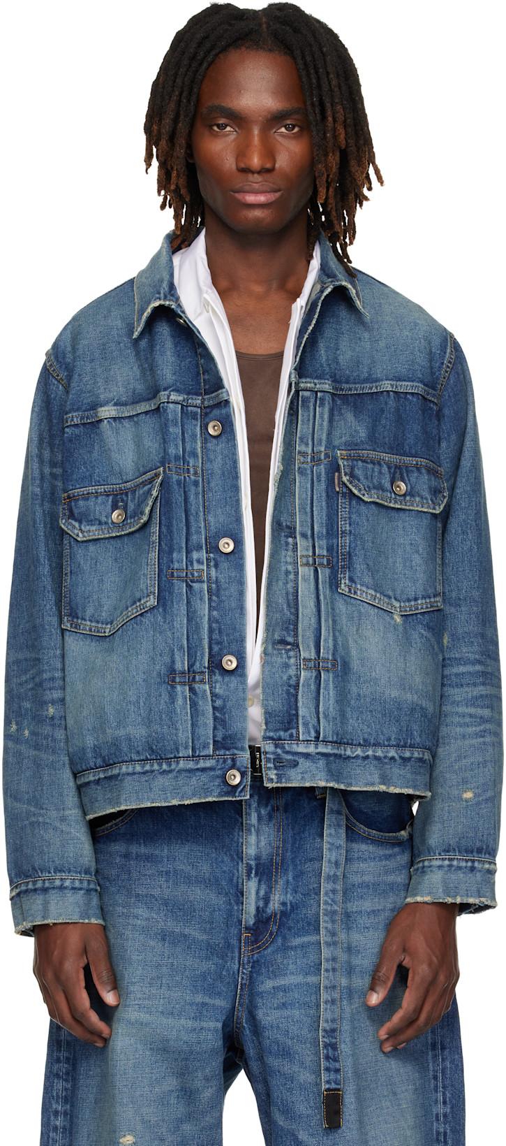 Blue BEYONDEXX Denim Jacket by SACAI